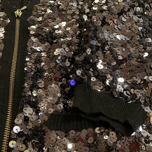 Guess Zip Up Sequined Cardigan - Picture 4 of 4